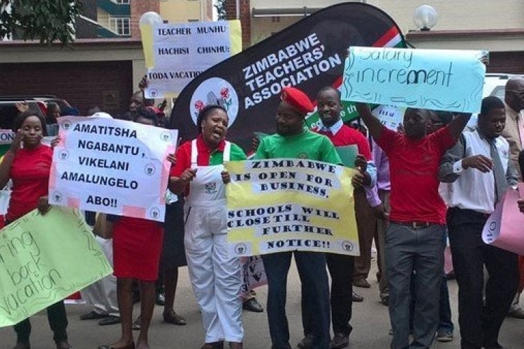 Protesting Zimbabwean teacher